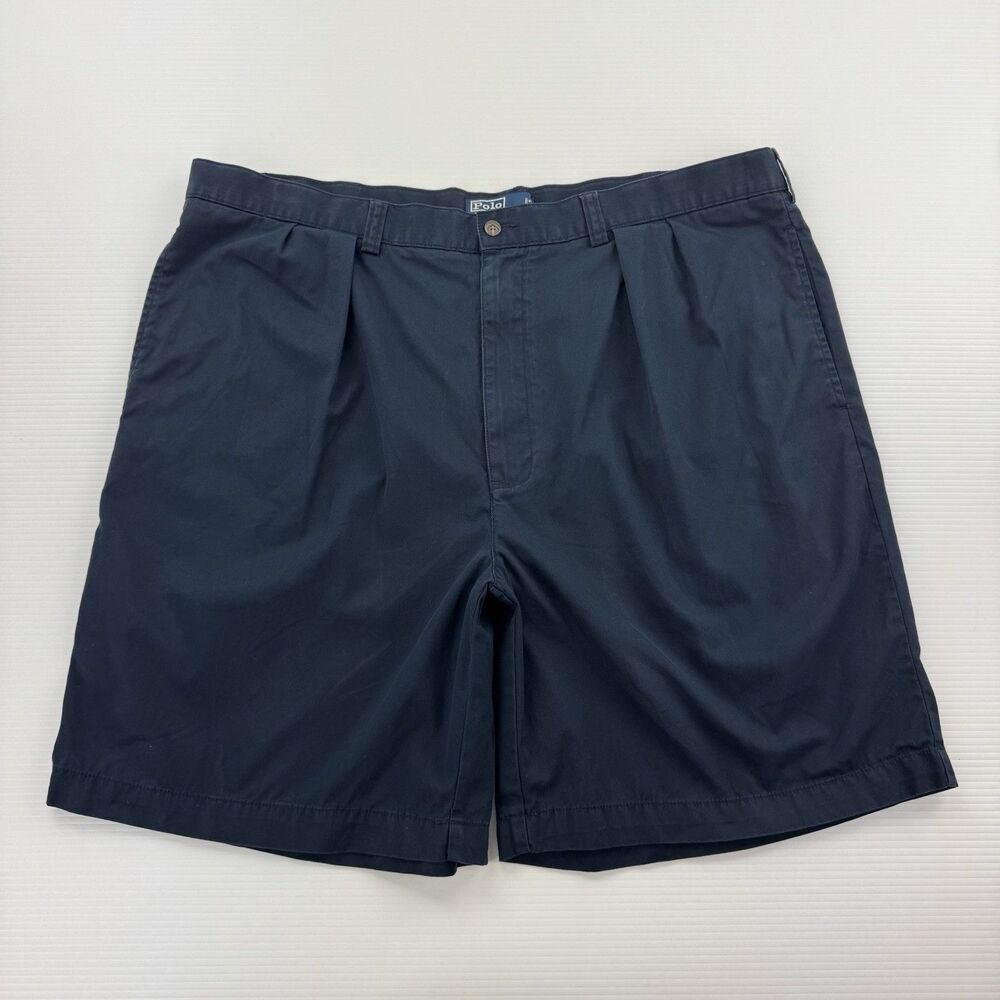 Polo Ralph Lauren Tyler Shorts Mens 44B Navy Pleated Chino Cotton Classic